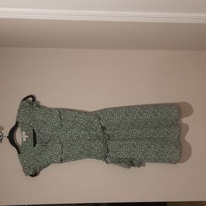 Green & White Floral Dress